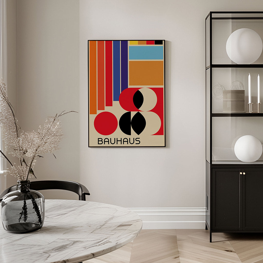 Vormen en vlakken – geometrische Bauhaus poster in staand formaat