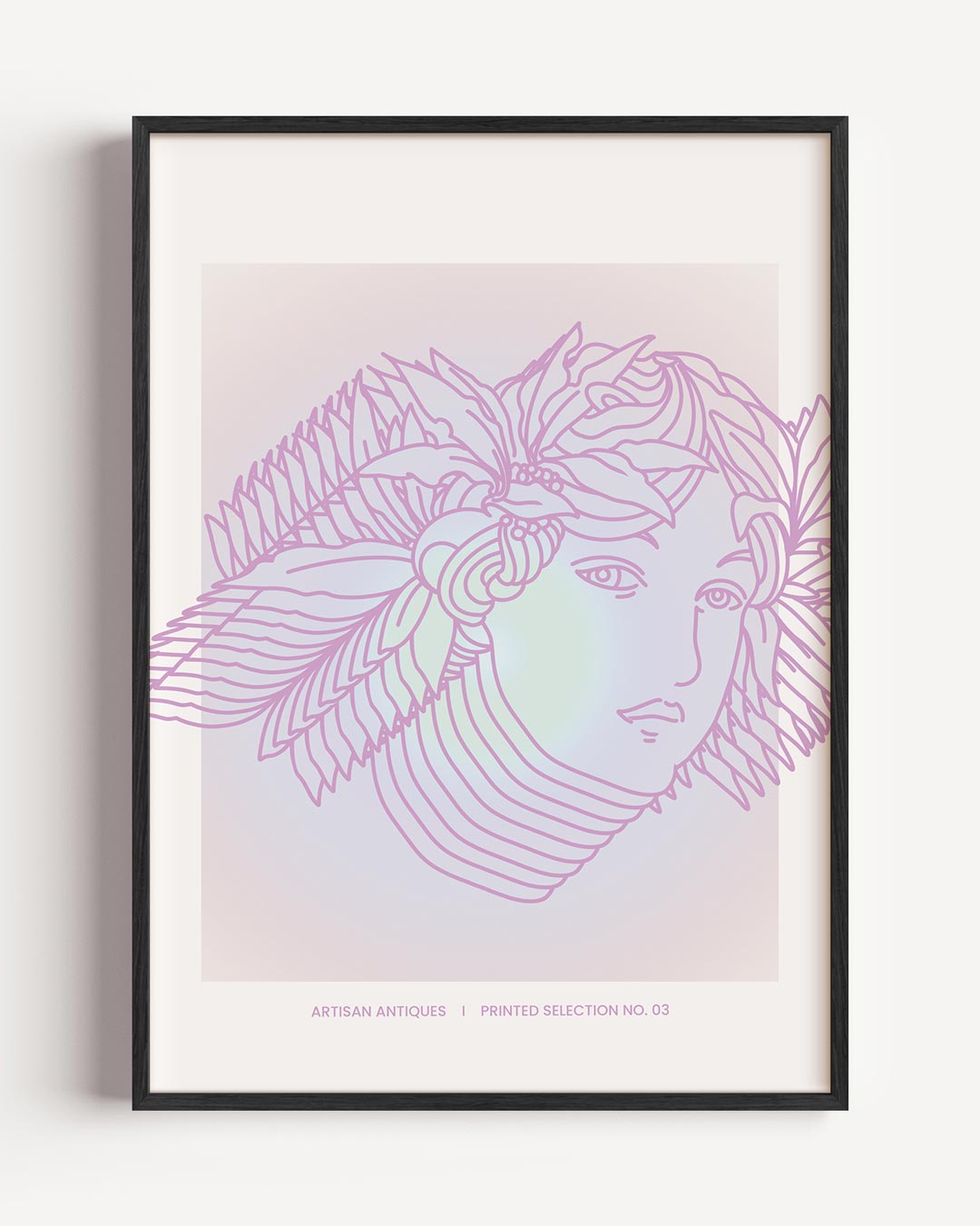 Pastel Art Nouveau Portret – mindfulness portret poster als wanddecoratie