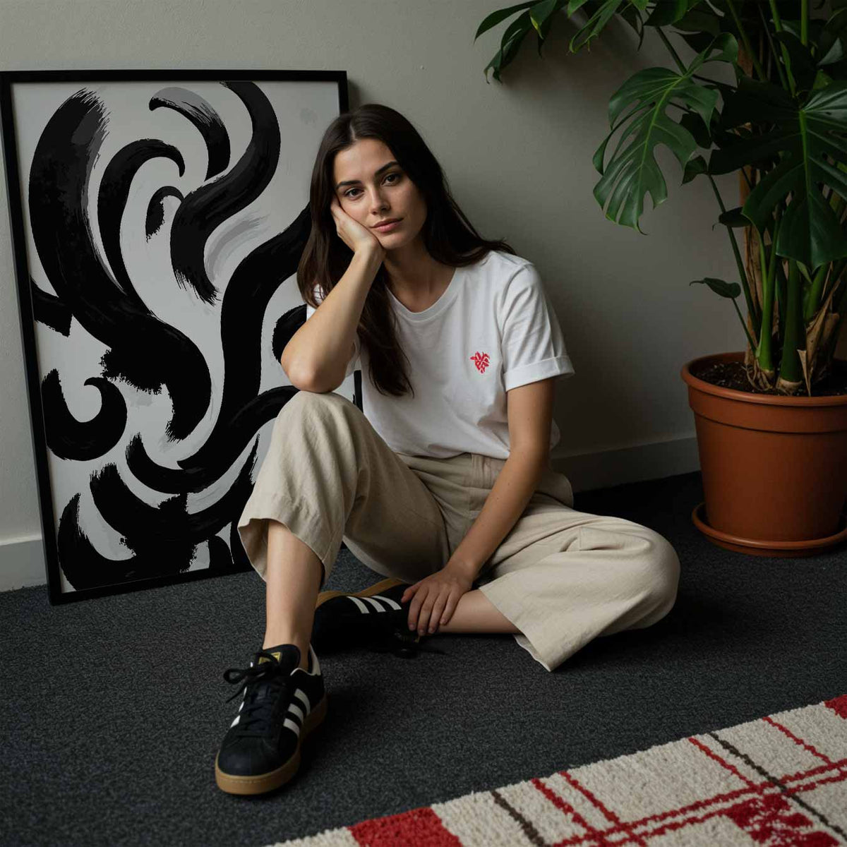 Vloeiende Stroom – abstracte wandkunst als portret poster