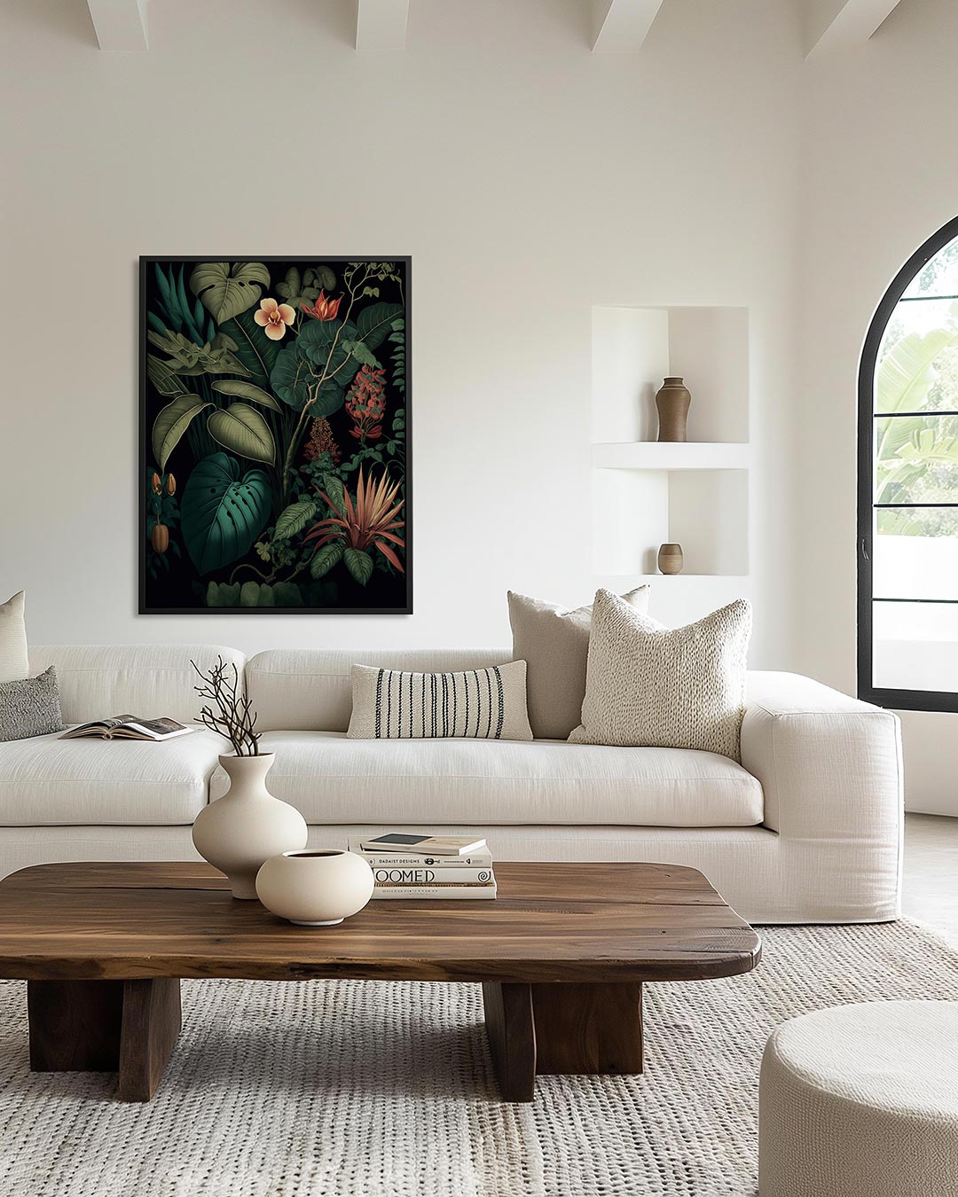 Weelderige botanische compositie – staand wanddecoratie kunstwerk