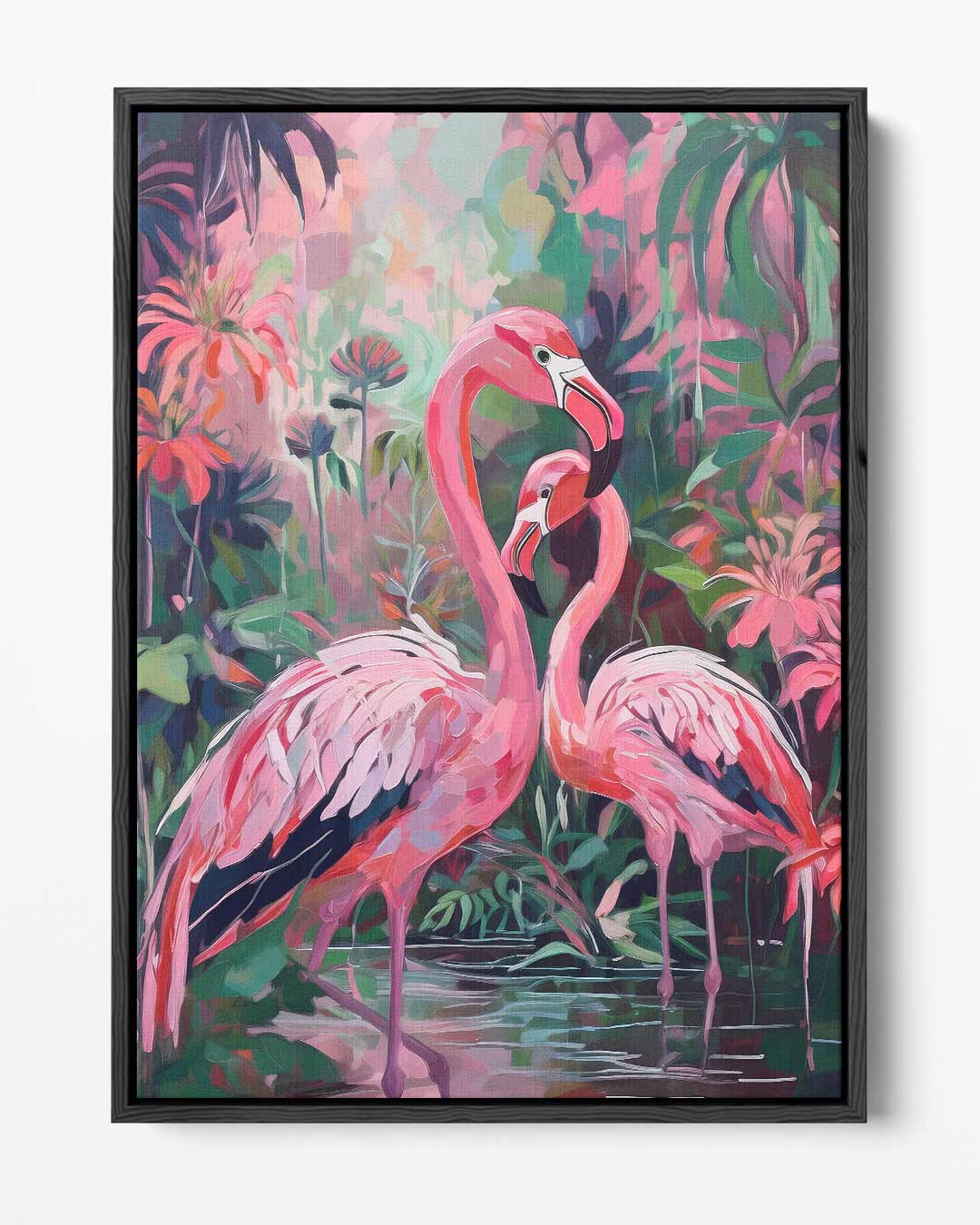 Flamingo Fantasie – portret kunstwerk als wanddecoratie