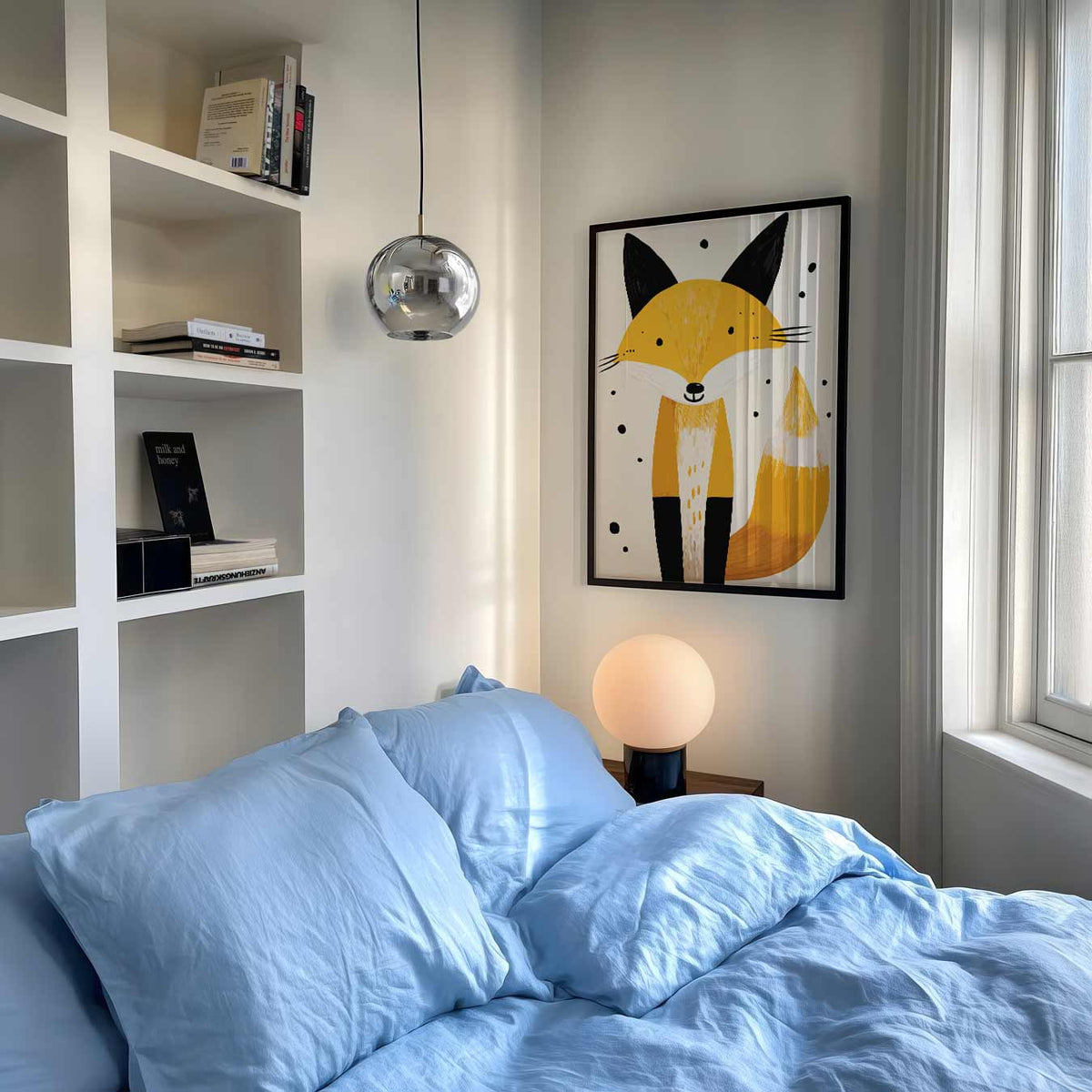 Vrolijke Vos – speelse wandkunst als portret kinderposter