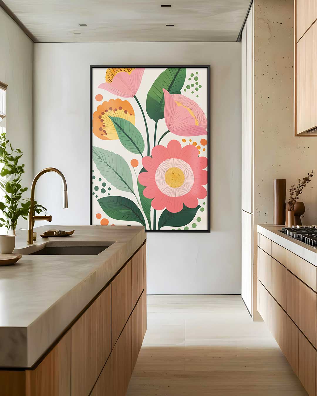 Bloemrijke Droom – plexiglas wanddecoratie in portret formaat