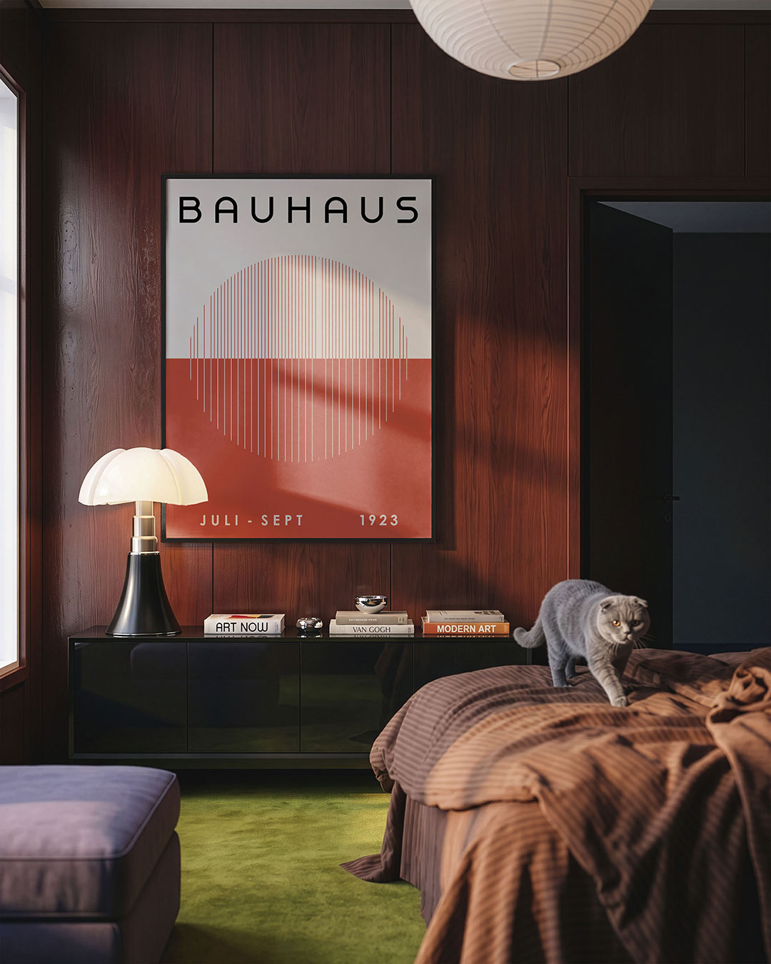 Lijnen en vlakken – geometrische Bauhaus poster in staand formaat