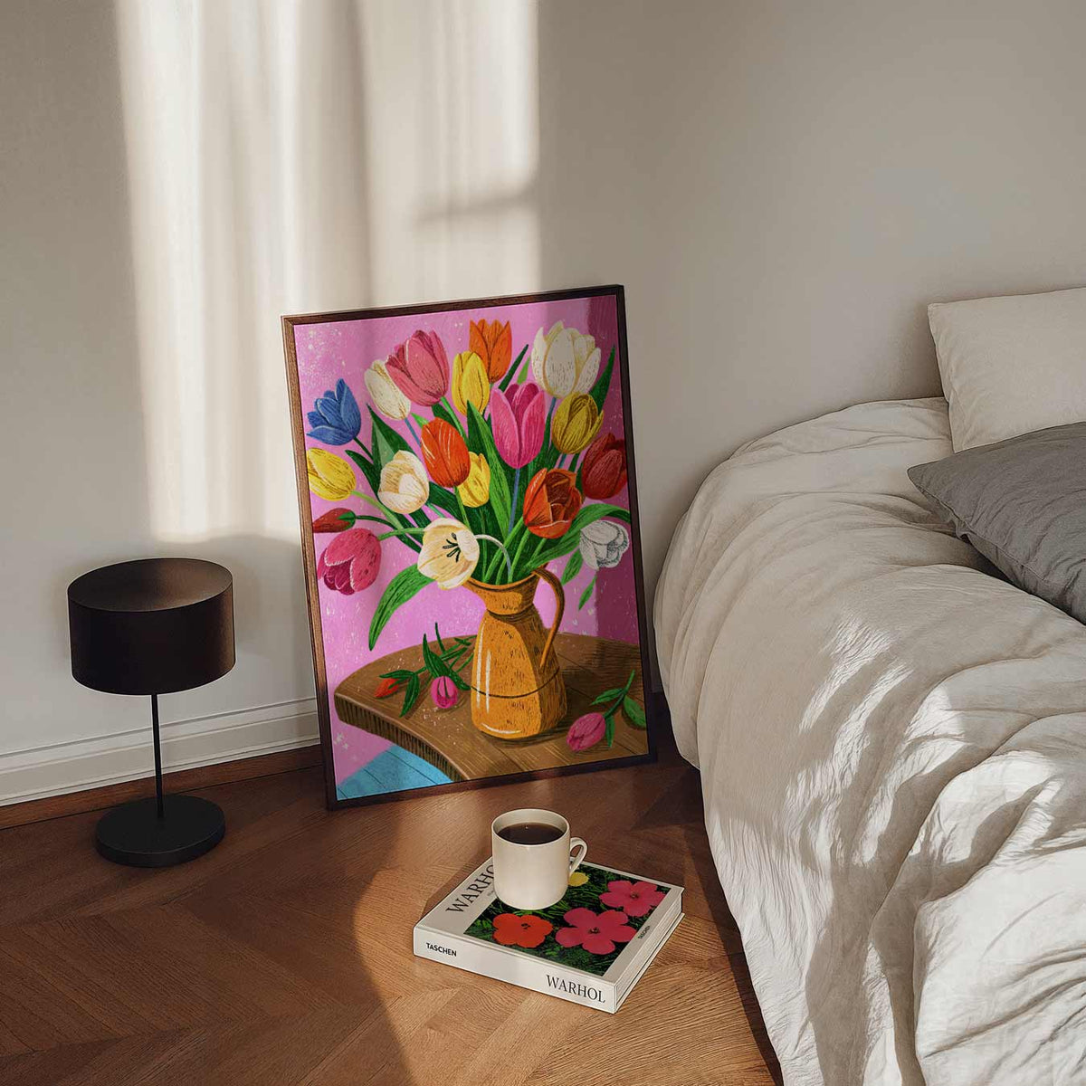 Tulpenpracht – staande bloemen wanddecoratie van WallArtistic