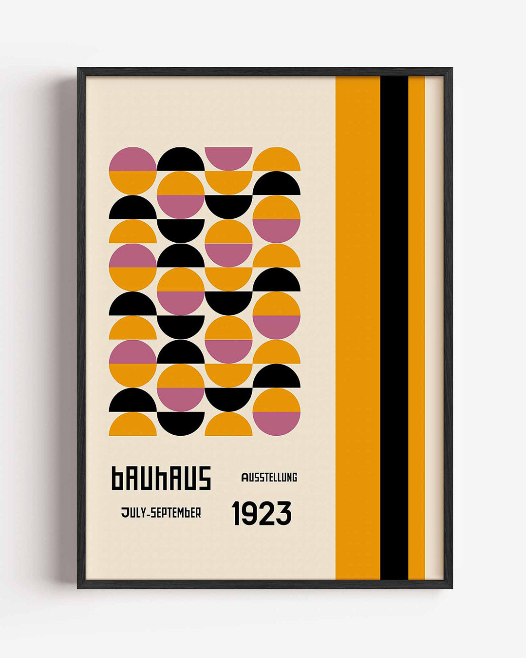 Vormritme en kleur – staande Bauhaus poster als wanddecoratie