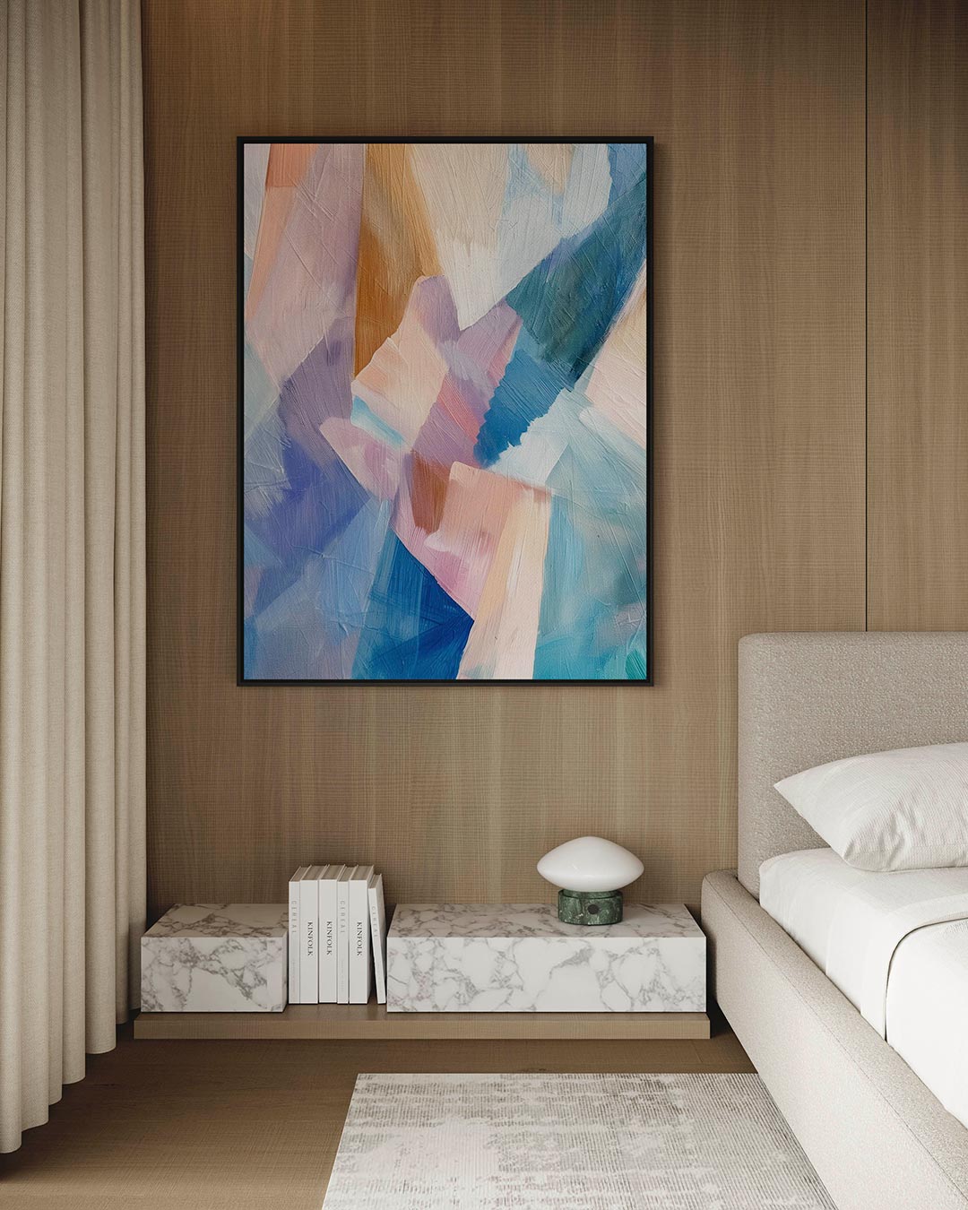 Kleurrijke vormen – Staande wanddecoratie – kunstwerk op canvas, dibond of plexiglas