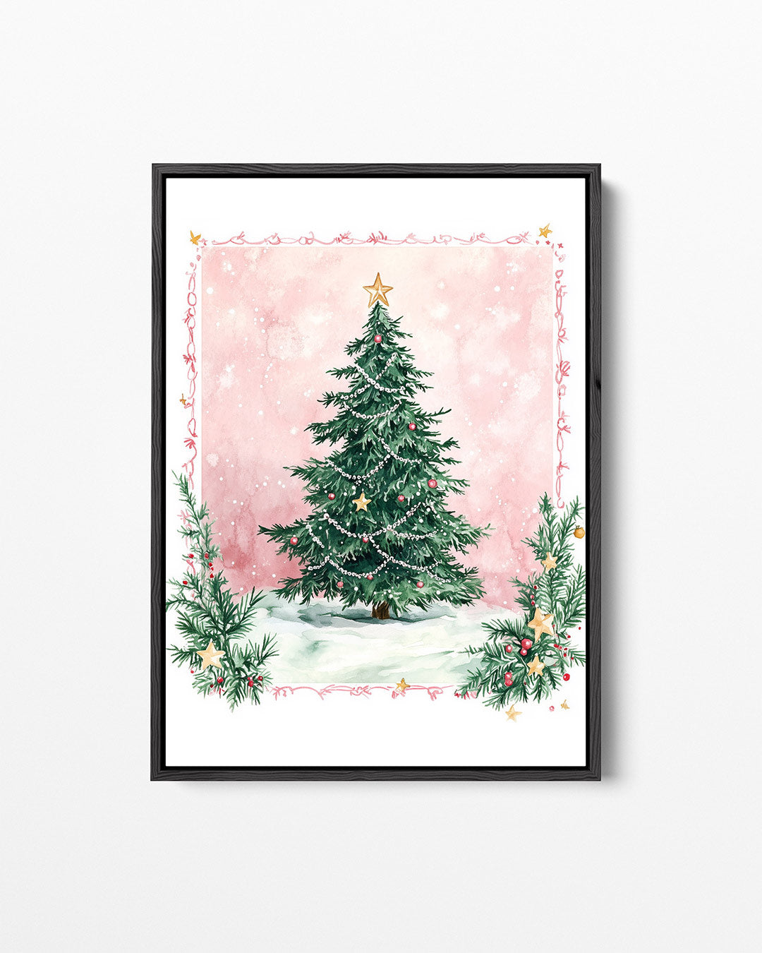 Kerstboom illustratie – staand wanddecoratie kunstwerk