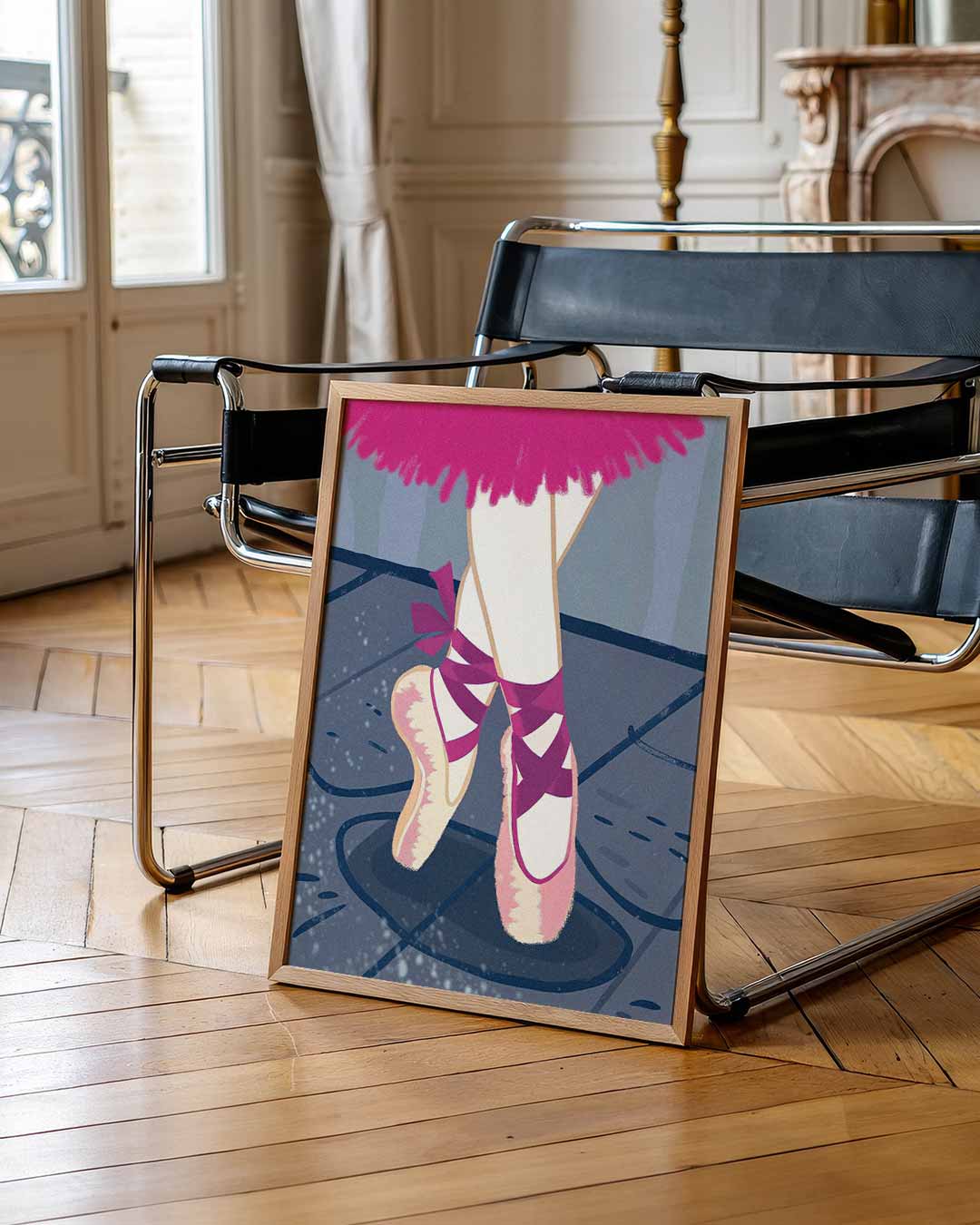 Elegante Ballerina Puntschoenen – staande muurposter met zomerse uitstraling