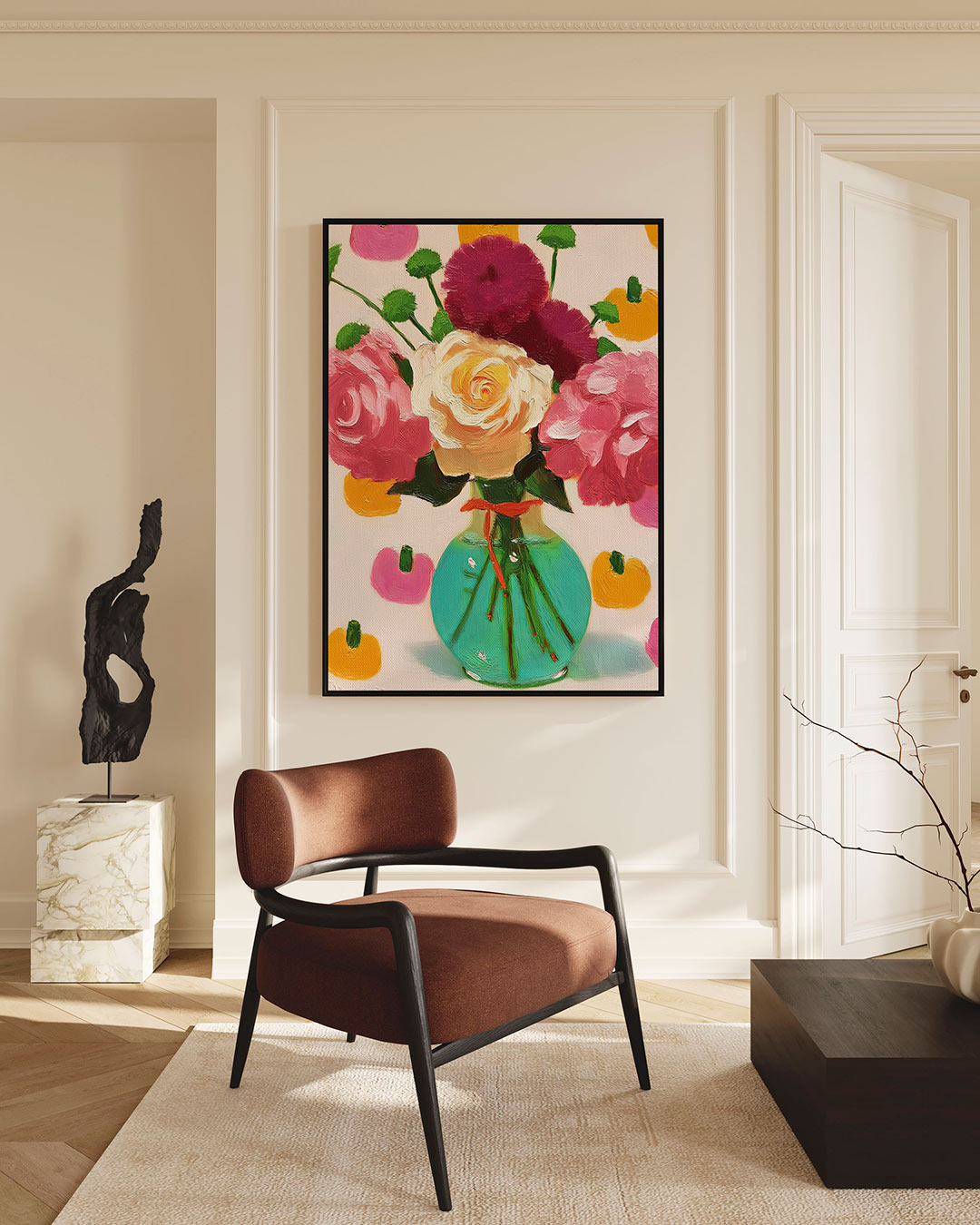 Bloemrijke kleurenexplosie – staande wanddecoratie
