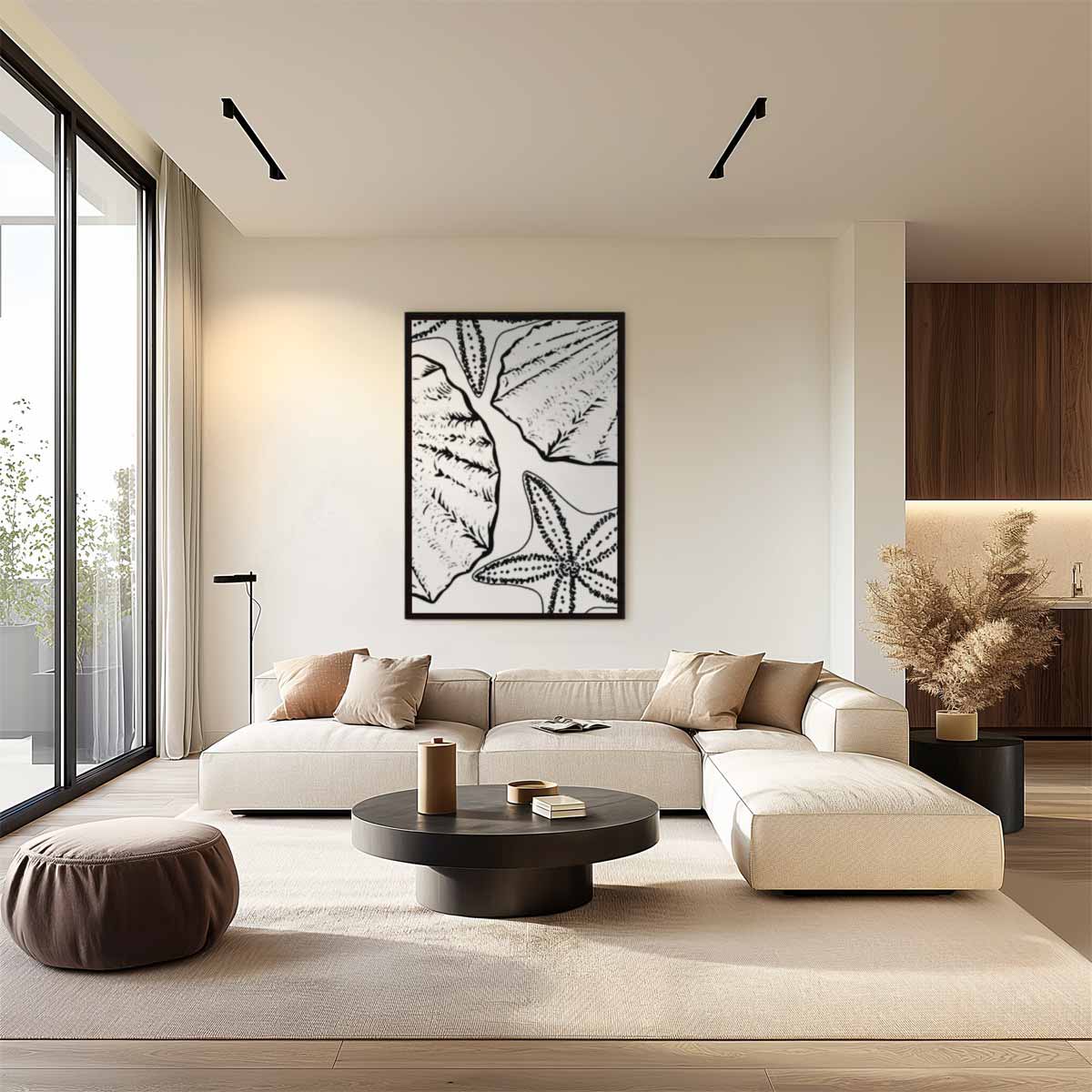 Zeesterren en Schelpen Avontuur – plexiglas wanddecoratie in portret formaat