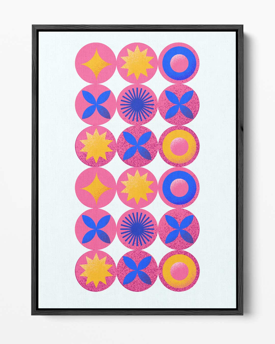 Kleurrijke Retro Cirkelpatronen – portret kunstwerk als wanddecoratie