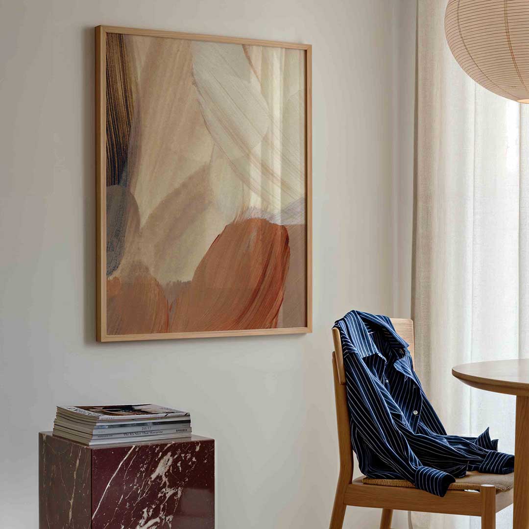 Abstracte penseelstreken – artistieke poster in staand formaat