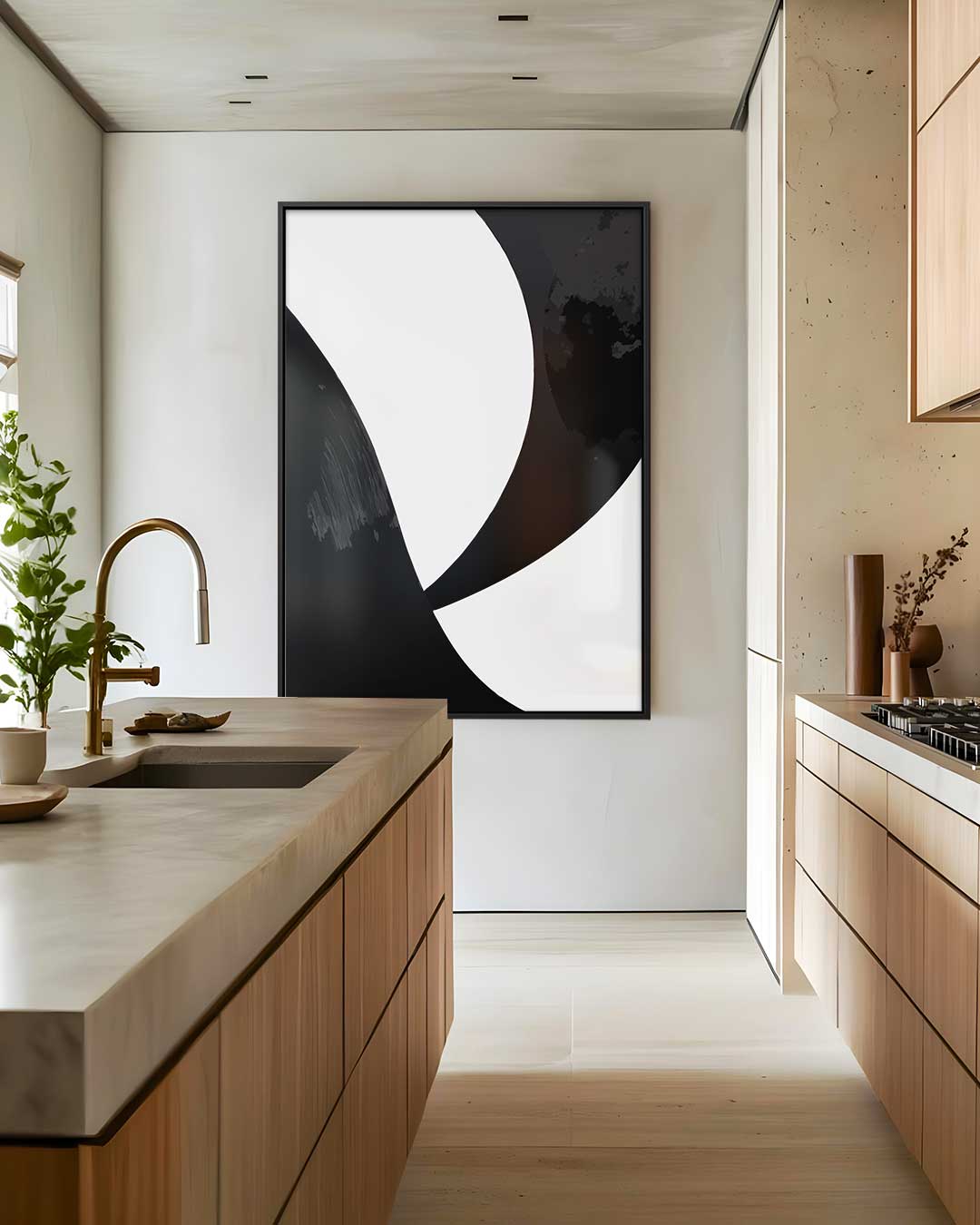 Kracht van Contrast – dibond wanddecoratie in staand formaat