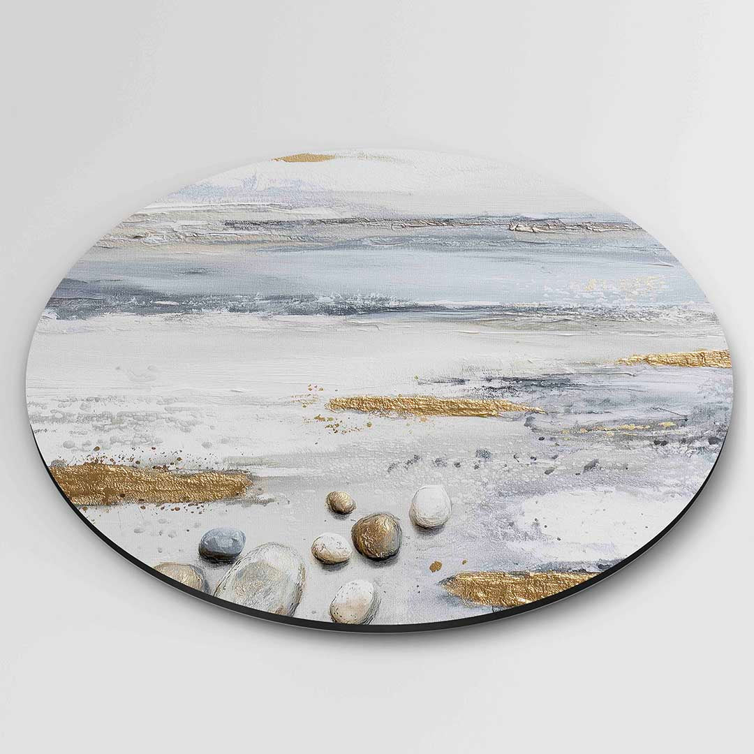 Stenen en goud – abstracte wandkunst als muurcirkel van WallArtistic
