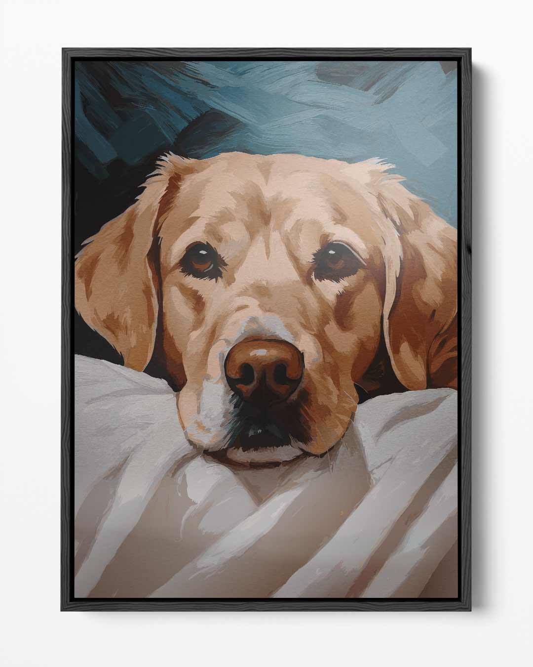 Dromerige Labradoodle – portret kunstwerk als wanddecoratie