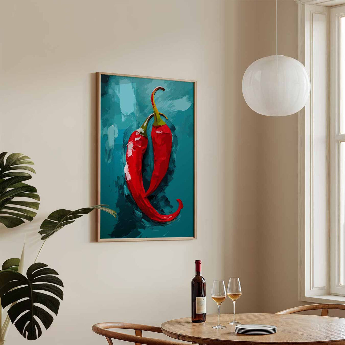 Pittige Paprika Kunstposter – staande keuken wanddecoratie van WallArtistic