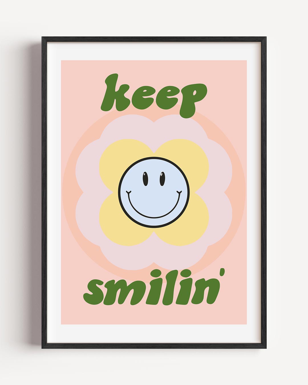 Keep Smilin' – moderne portret poster als wanddecoratie