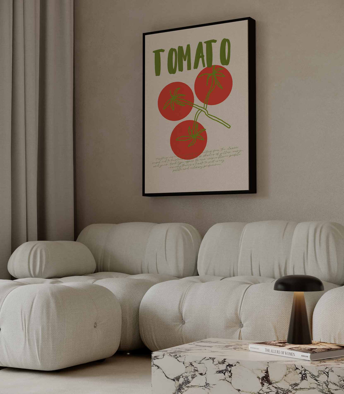 Tomaat Illustratie – canvas wanddecoratie in portret formaat