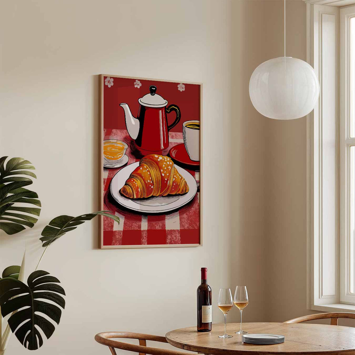 Franse Ontbijt Sfeerposter – keukenposter in staand formaat