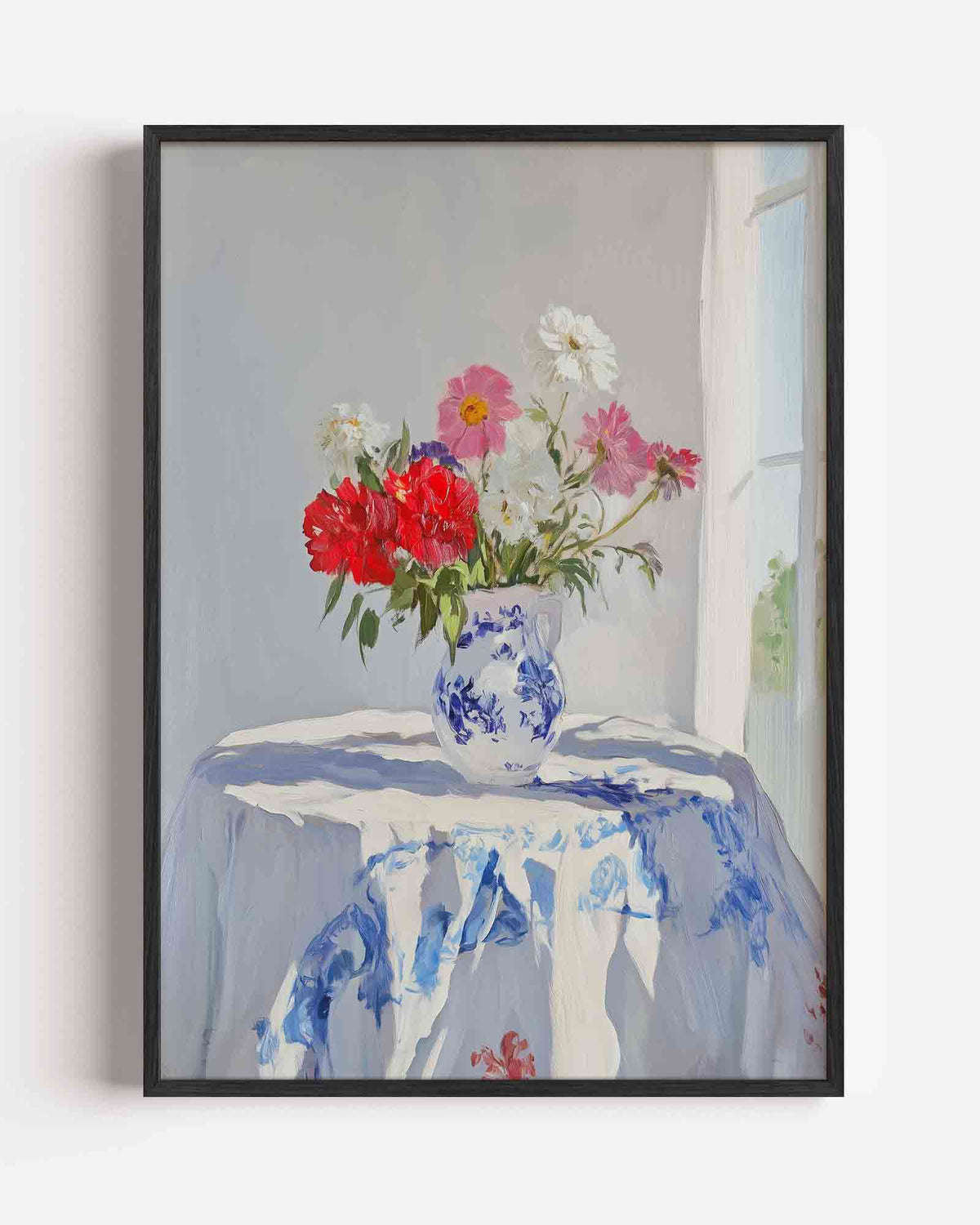 Bloemen in vaas – moderne portret poster als wanddecoratie