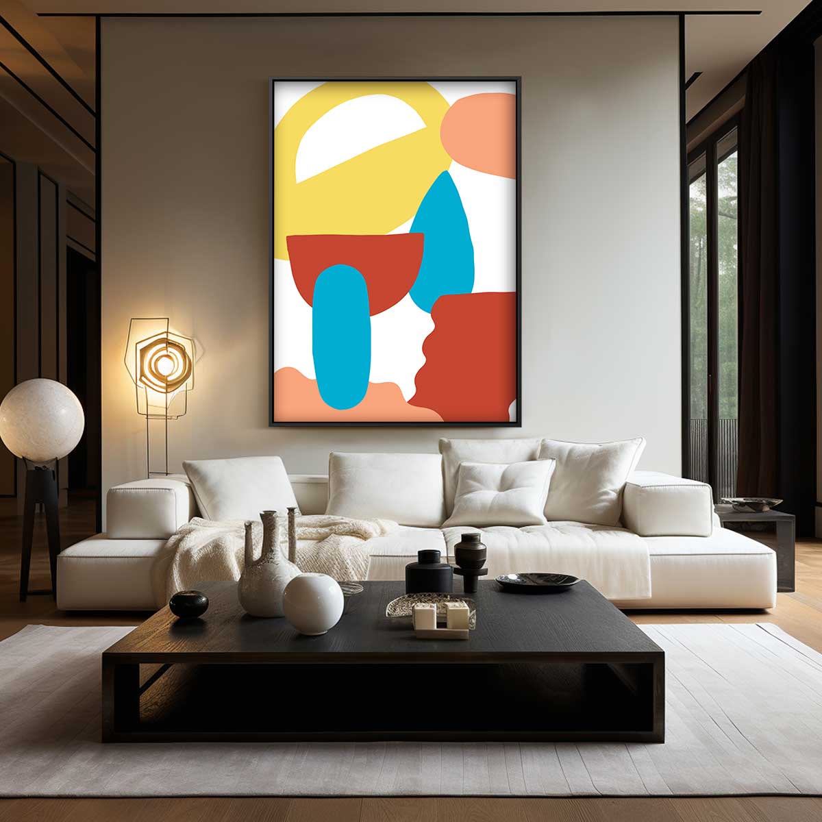 Speelse Vormen en Kleuren – modern portret kunstwerk van WallArtistic