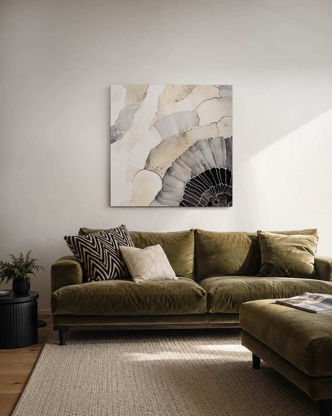 Organische vormen compositie kunstwerk – derde productweergave – dit werk toont een vloeiende compositie van organische