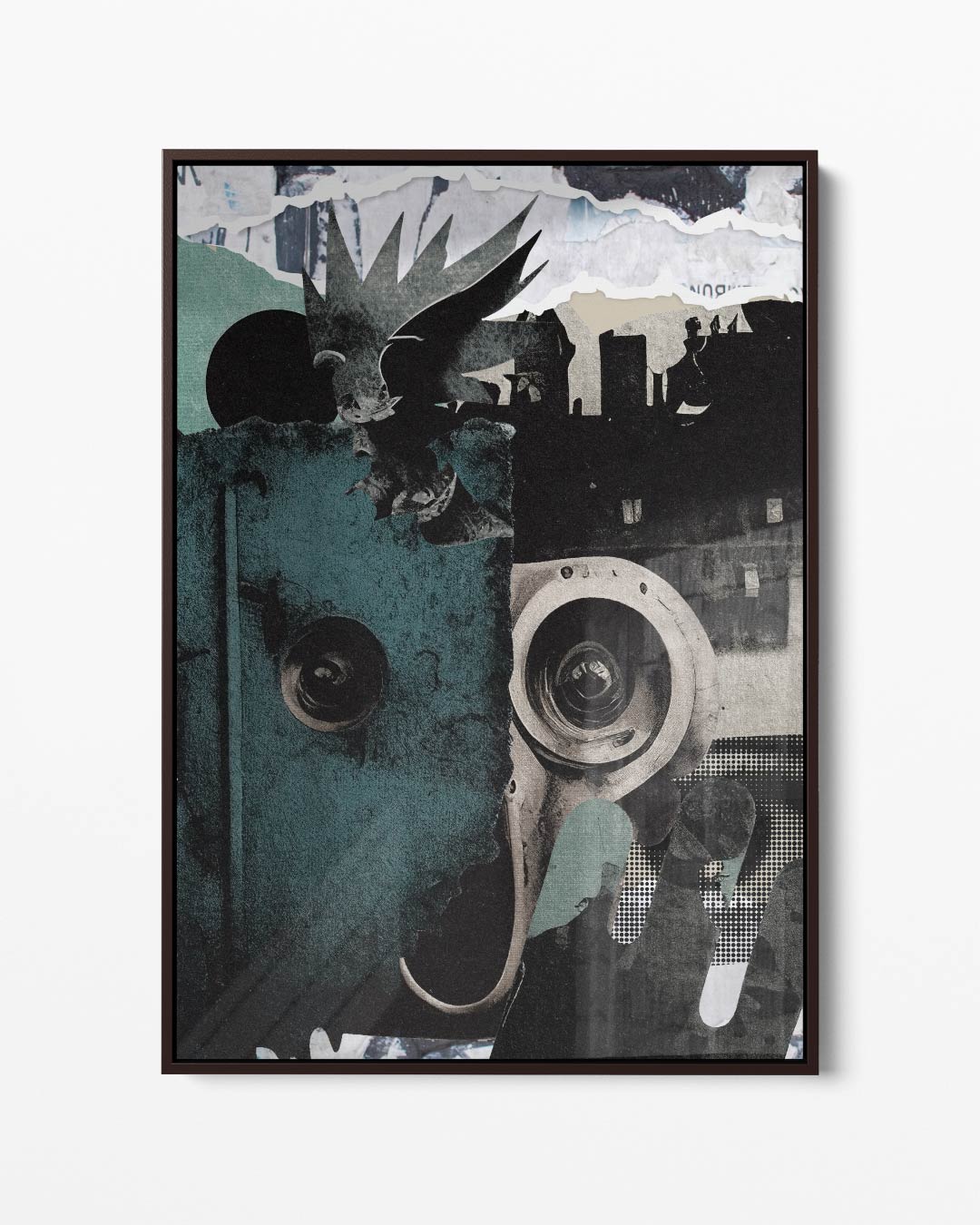 Abstracte Stadse Collage – portret kunstwerk als wanddecoratie