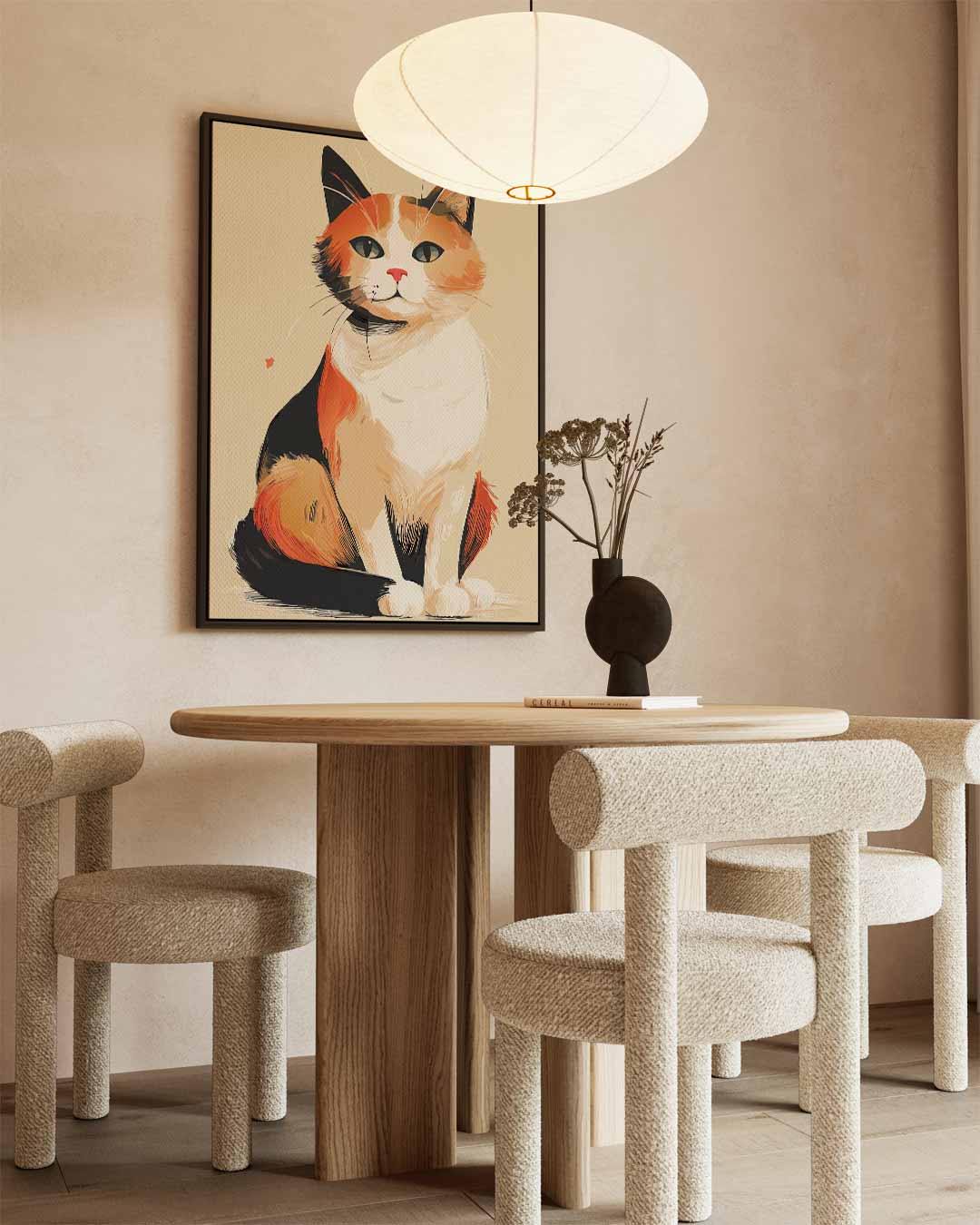 Vrolijke Kat op Canvas – staand kunstwerk voor modern interieur
