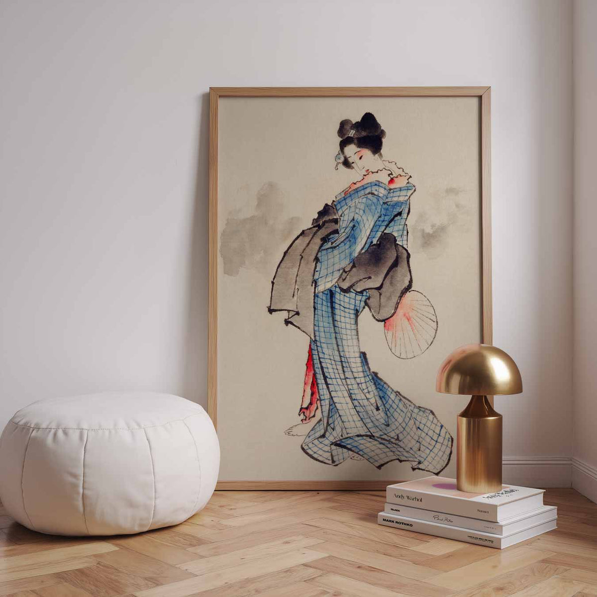 Elegante Japanse Schoonheid Wandposter – speelse wandkunst als portret kinderposter