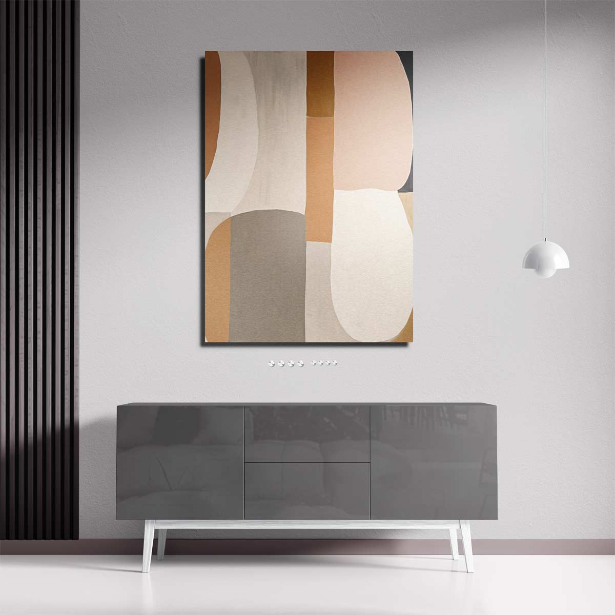 Zachte Aardetinten Abstractie – portret kunstwerk als wanddecoratie, afbeelding 18