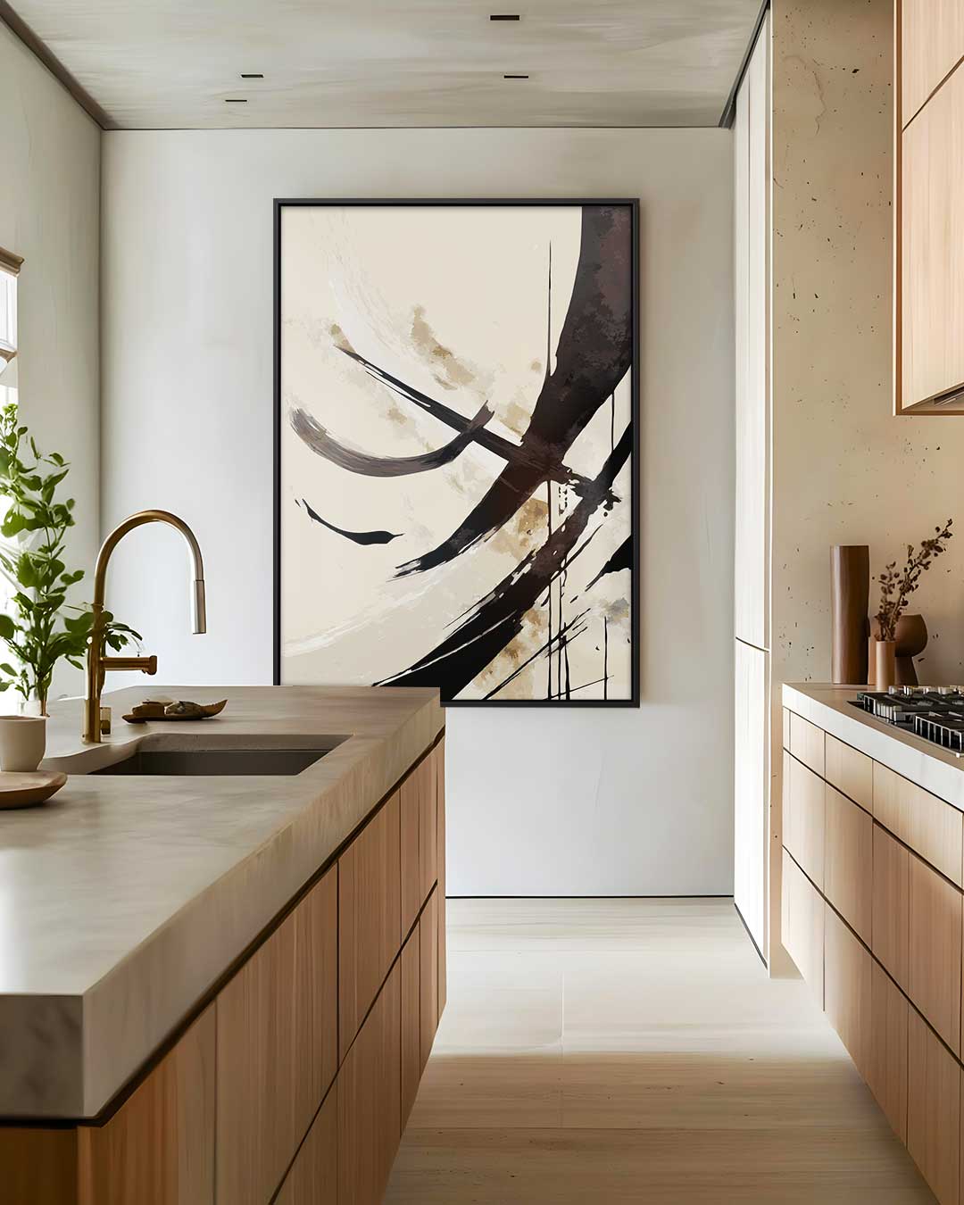 Abstracte Elegantie – dibond wanddecoratie in staand formaat