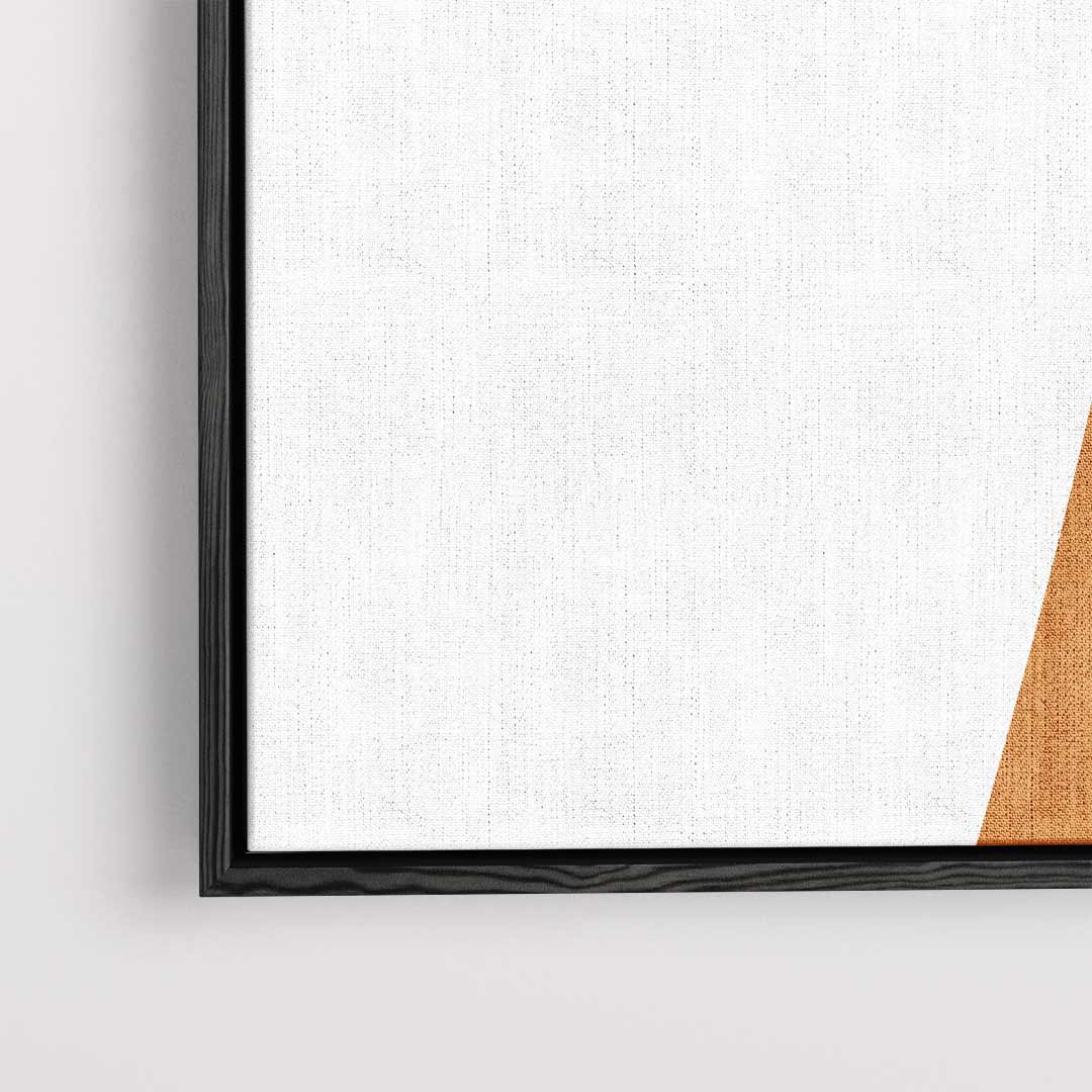 Abstracte Flow in Beige en Oranje – dibond kunstwerk als wanddecoratie