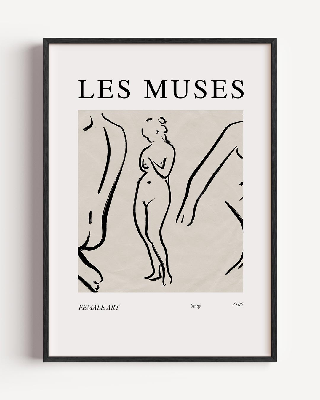Les Muses Lijntekening – lijntekening portret poster als wanddecoratie