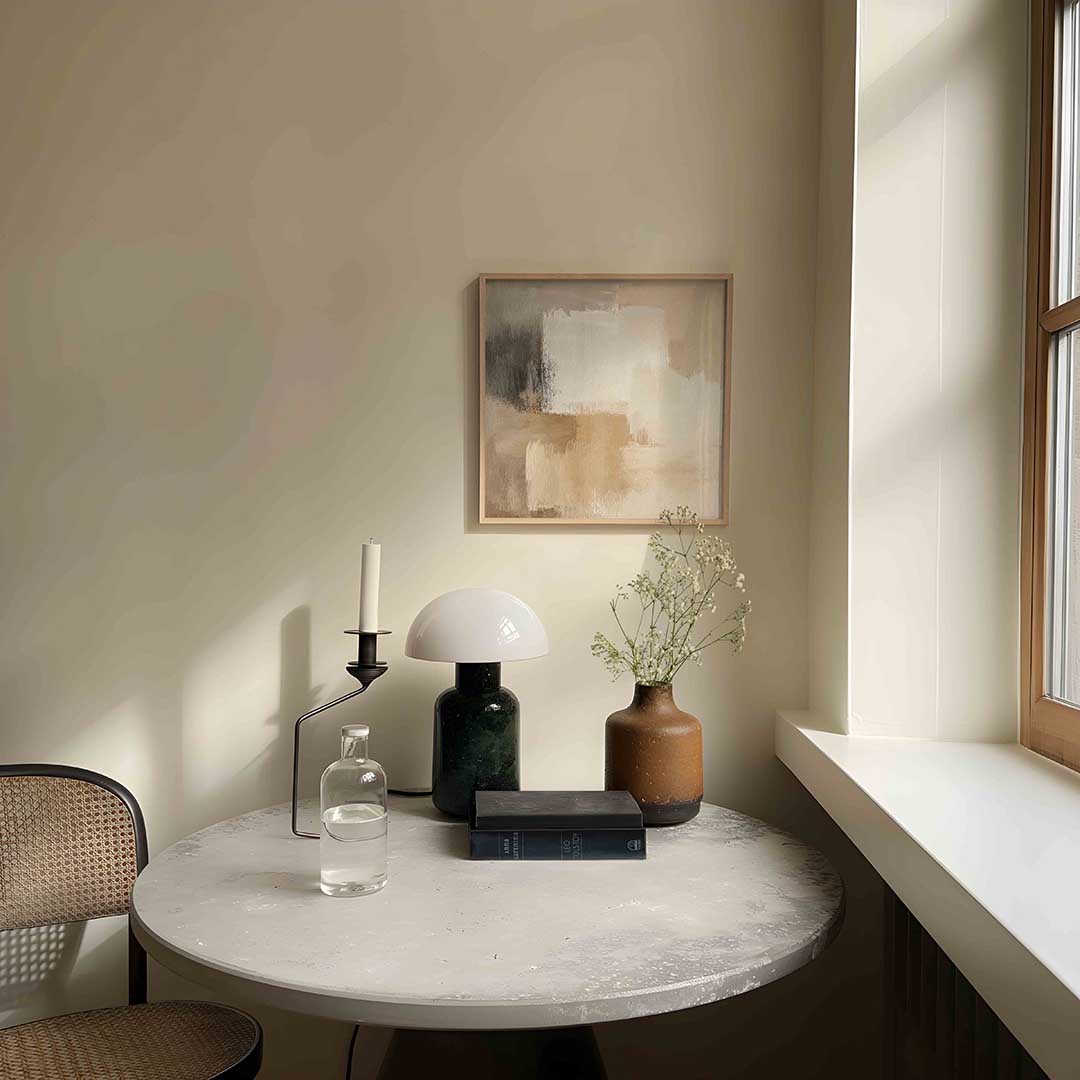 Abstracte beige en grijze – textuur poster in vierkant formaat