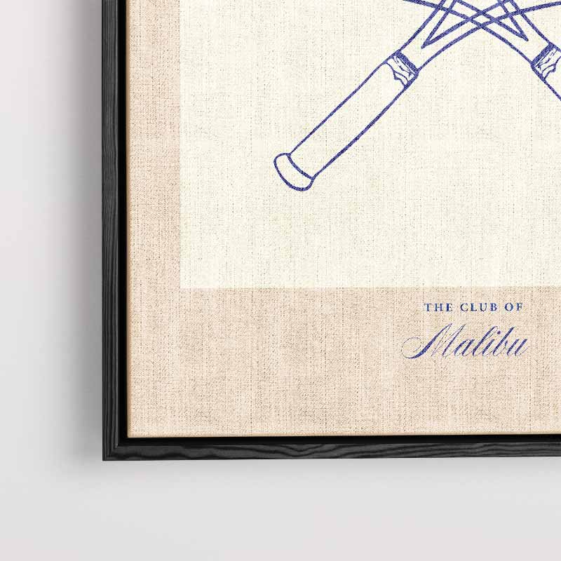 College Club Tennisposter – plexiglas kunstwerk als wanddecoratie