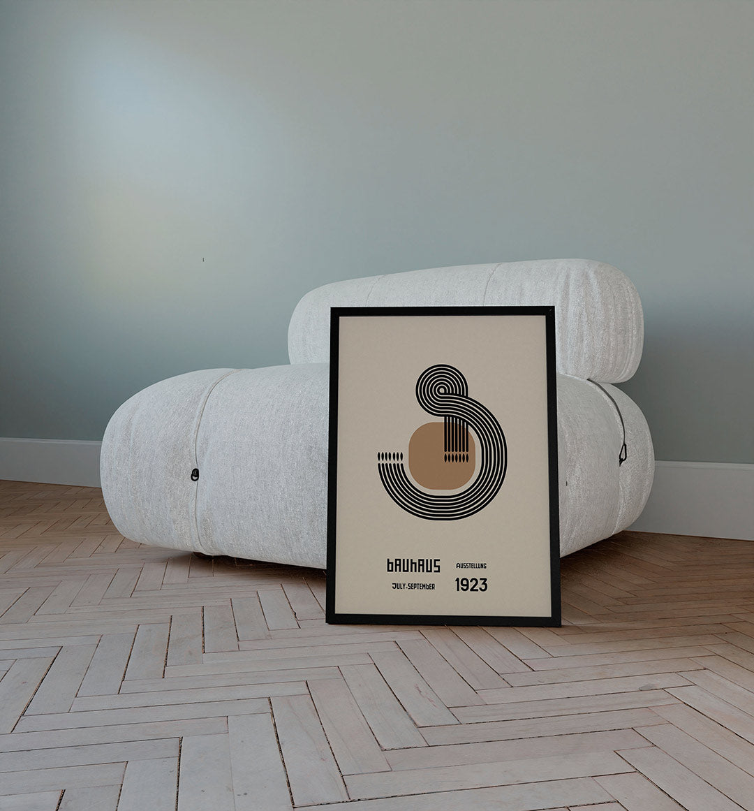 Lijnen en vormen – staande Bauhaus poster voor aan de muur