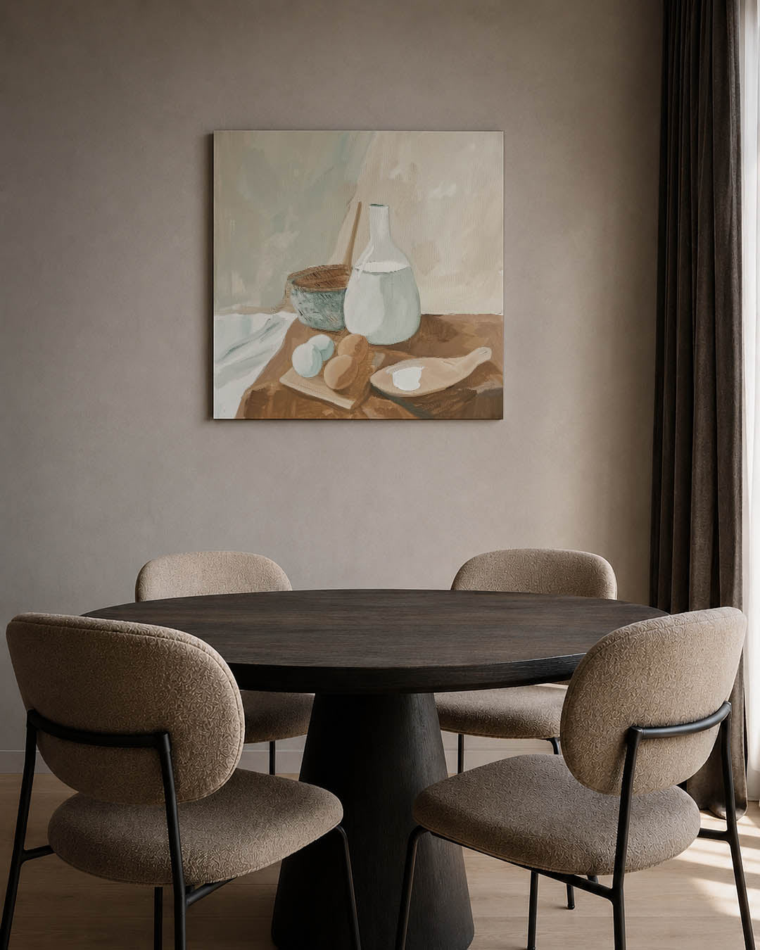 Abstract kunstwerk – tweede productweergave – een abstract kunstwerk met donkere tinten en een rustige visuele opbouw.