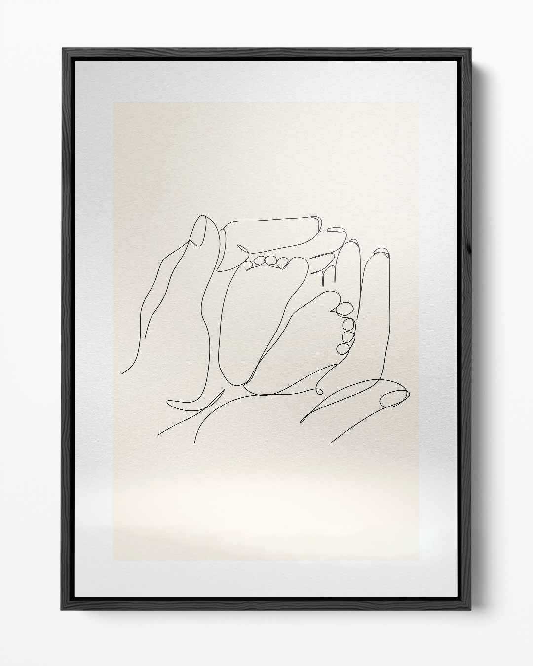 Minimalistische Linie Handen en Voeten – portret kunstwerk als wanddecoratie