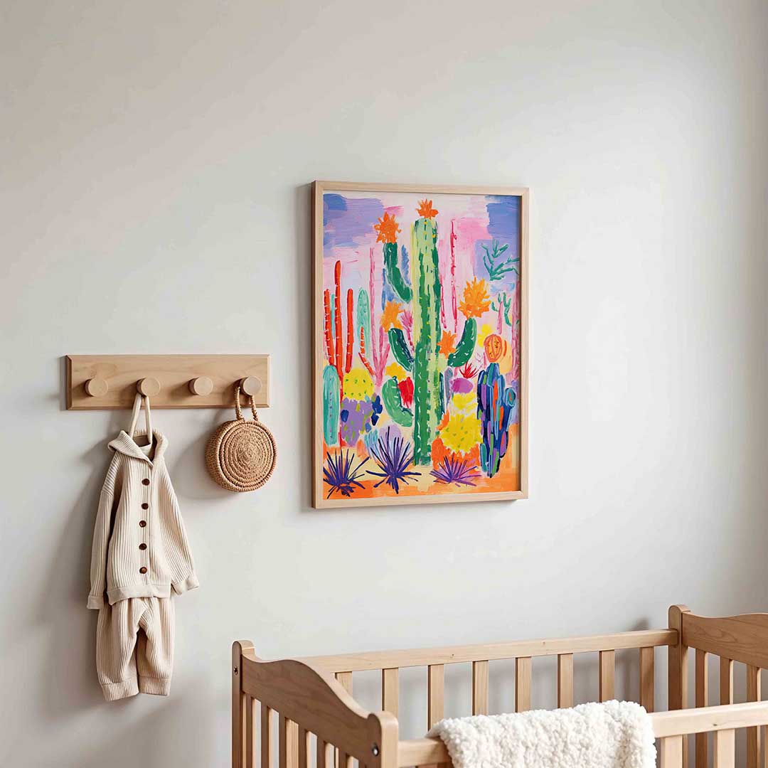 Kleurrijke cactussen – kinderposter in staand formaat