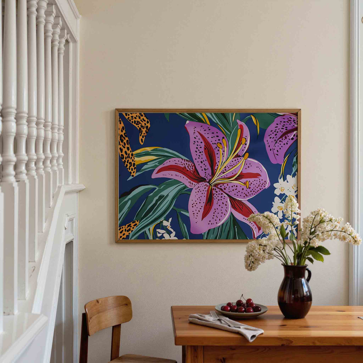Bloemen en bladeren – tropische poster in liggend formaat