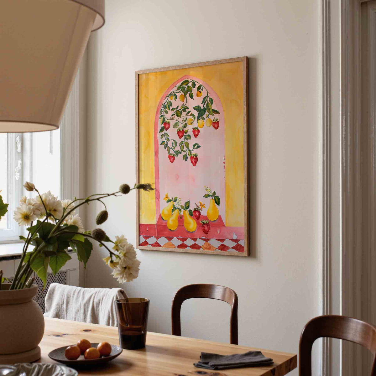 Fruit en bladeren – kunst en design poster in portret formaat