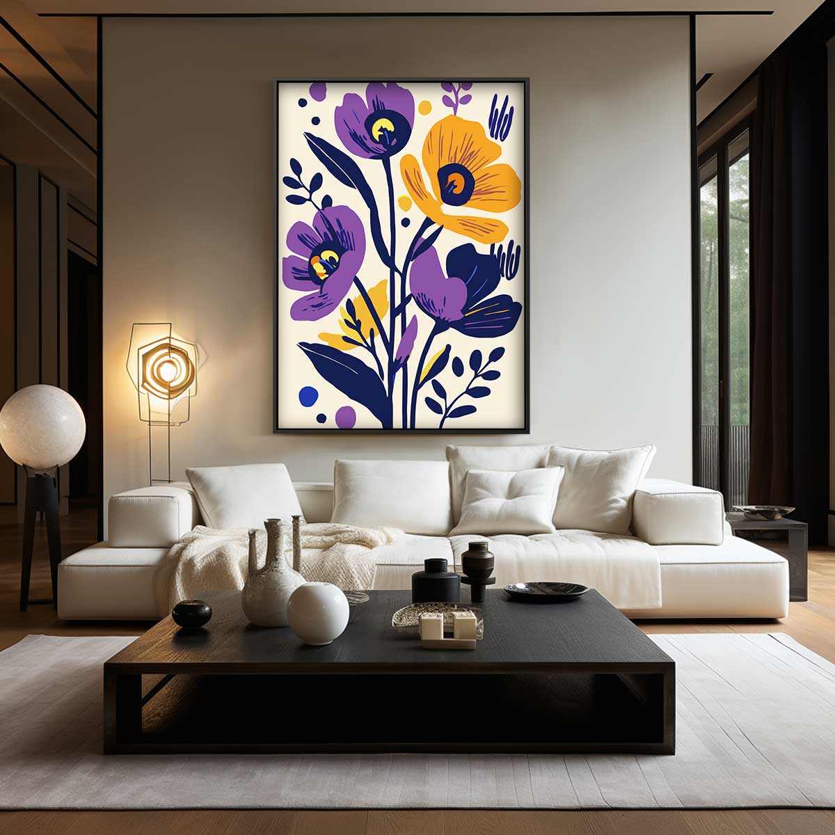 Bloemen Symphony – dibond wanddecoratie in staand formaat