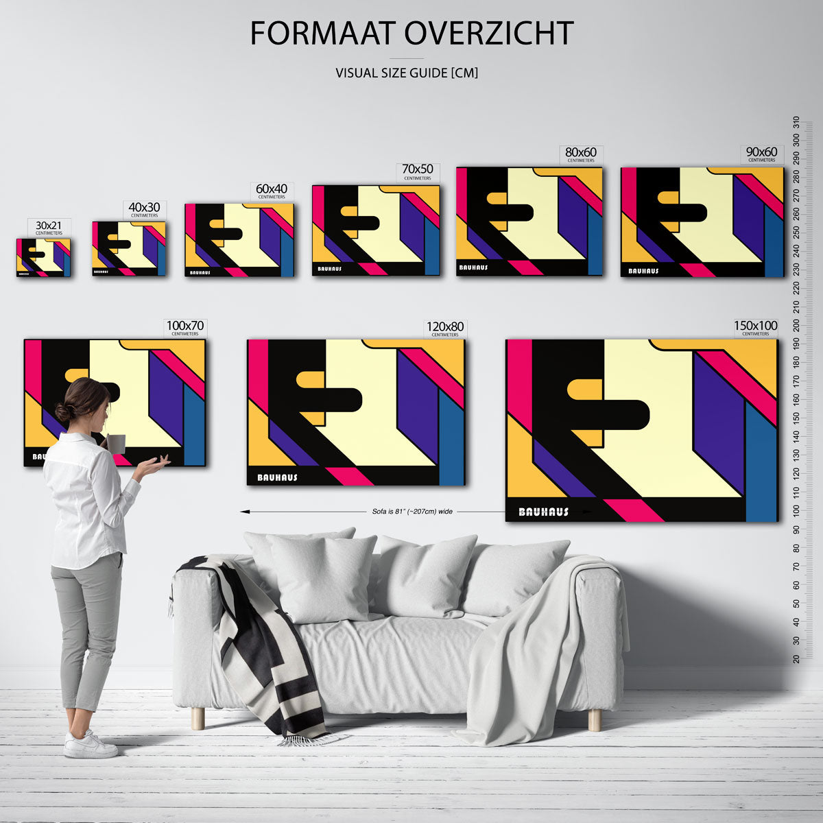 Vorm en kleur – Bauhaus poster als geometrische wanddecoratie