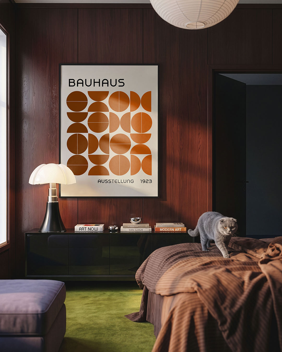 Vormritme en kleur – geometrische Bauhaus poster in staand formaat