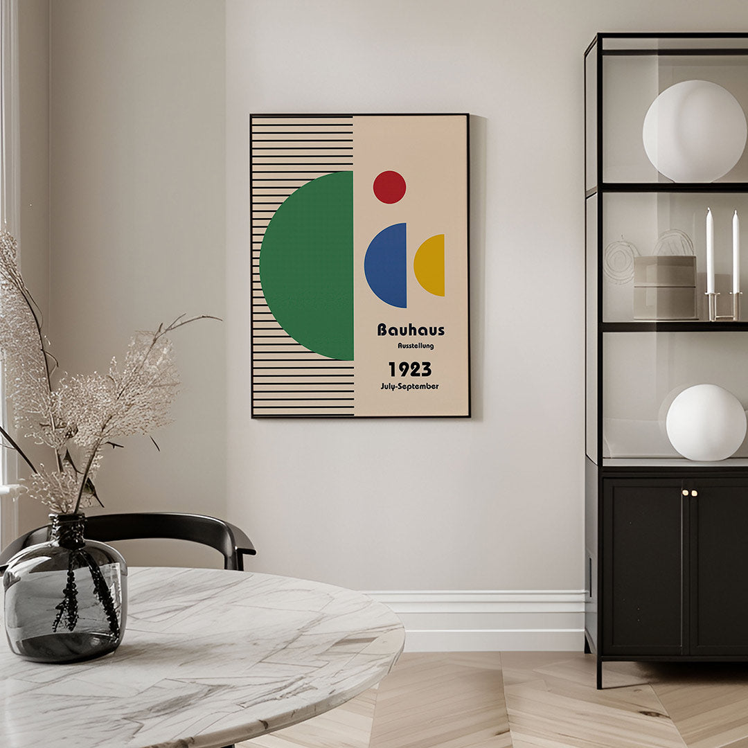 Vormen en lijnen – geometrische Bauhaus poster in staand formaat