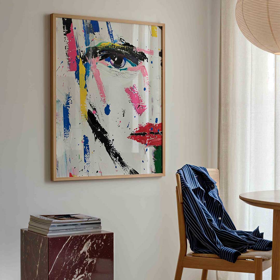 Abstract gezicht – kleurrijke illustratie poster in staand formaat
