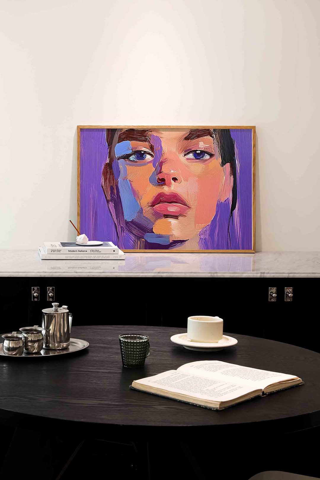 Portret met paarse tinten – portret poster in liggend formaat