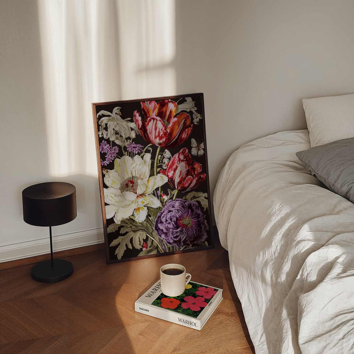 Bloeiende Elegantie – staande bloemen wanddecoratie van WallArtistic