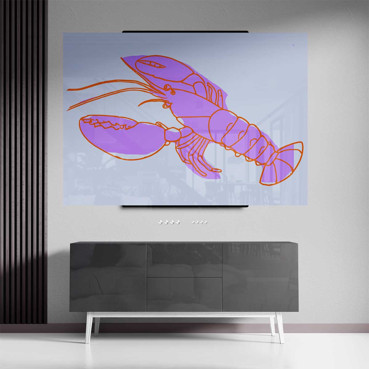 Kleurrijke Kreeft in Abstract – canvas kunstwerk als wanddecoratie